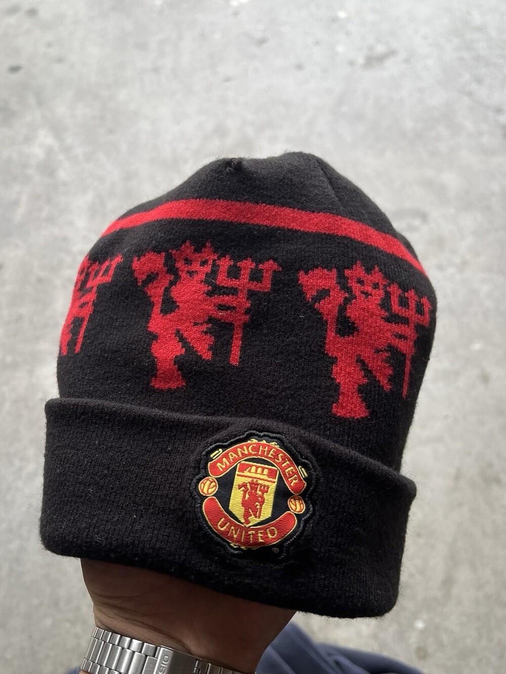Y2K NIKE MANCHESTER UNITED Vintage Knit Hat Beanie Winter Hat